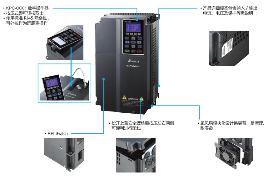 3.7kW臺(tái)達(dá)變頻器VFD037CP23A-21實(shí)現(xiàn)模塊化設(shè)計(jì)